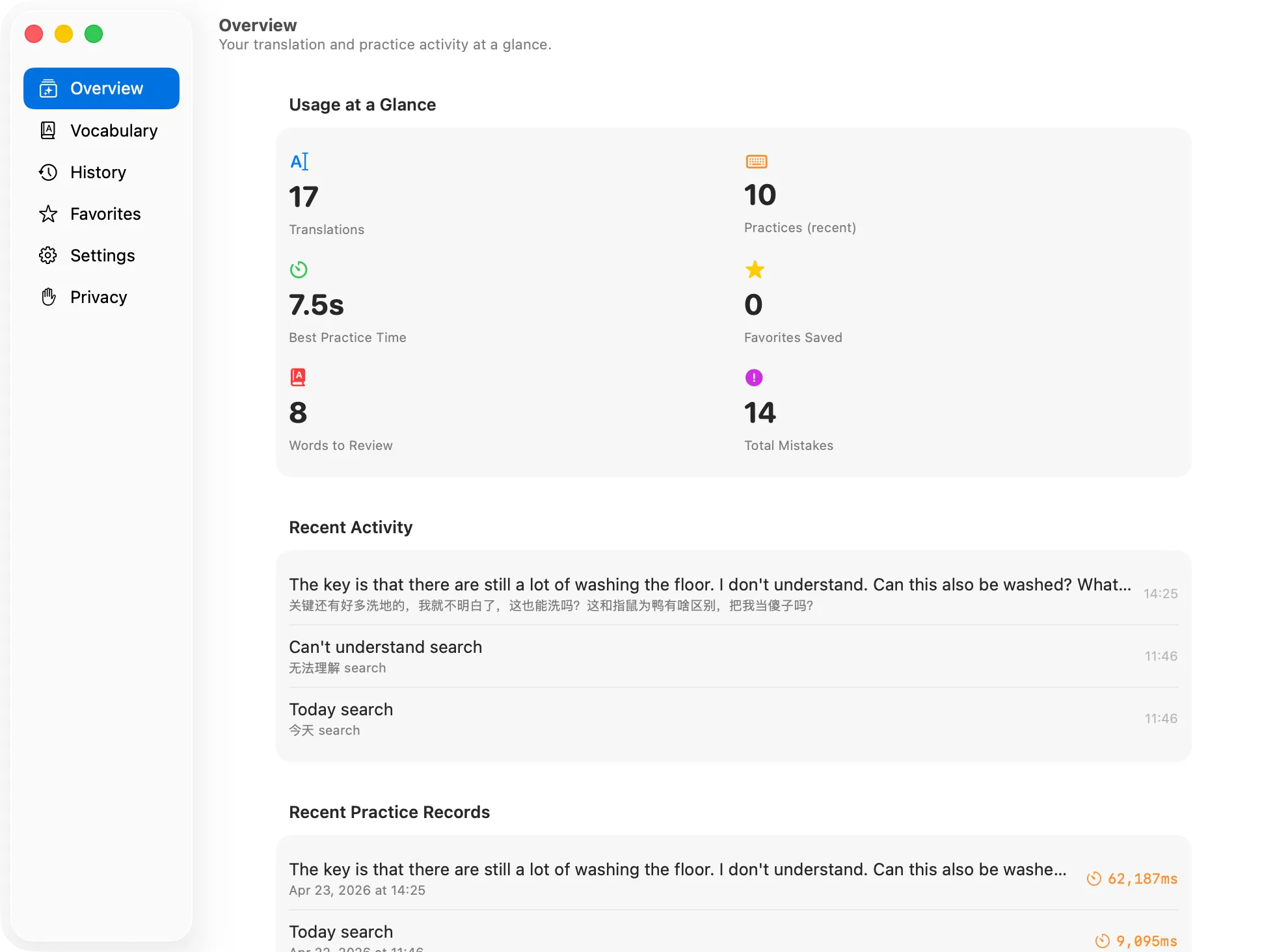 Overview Statistics